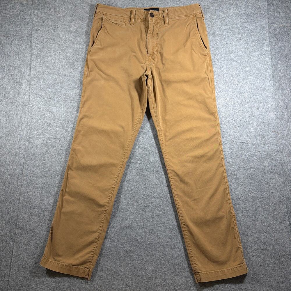 American Eagle Next Level Flex Pants Mens 32x32 Khaki Straight Leg Stretch Chino
